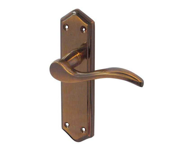 Paris Suite Door Handles on Latchplate Antique Bronze