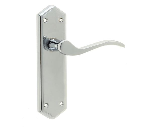 Paris Suite Door Handles on Latchplate Polished Chrome