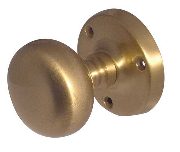 Jedo Mushroom Mortice Door Knobs 60mm Diameter Satin Brass