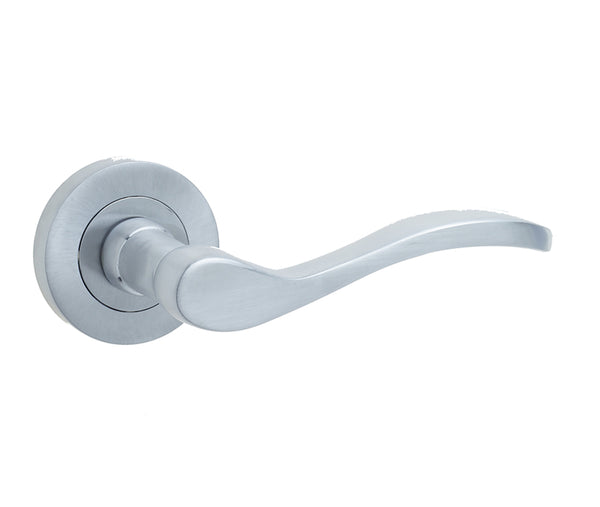 Turin Door Handle on Rose Satin Chrome