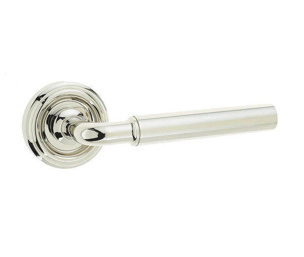 Elise Door Handle on Rose Polished Nickel
