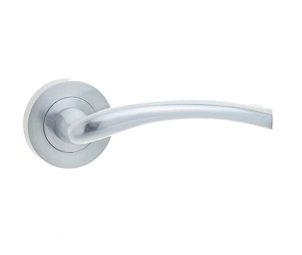 Opal Door Handle on Rose Satin Chrome