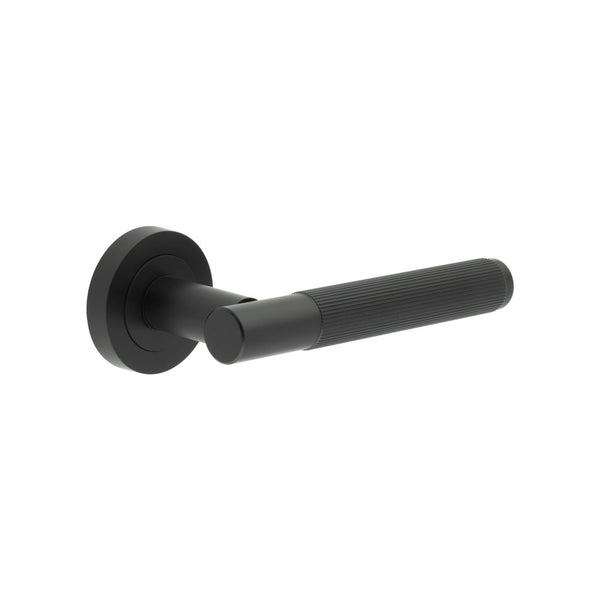 Venice Matt Black Lever on rose