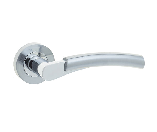 Capri Door Handle on Rose Polished Chrome/Satin Chrome