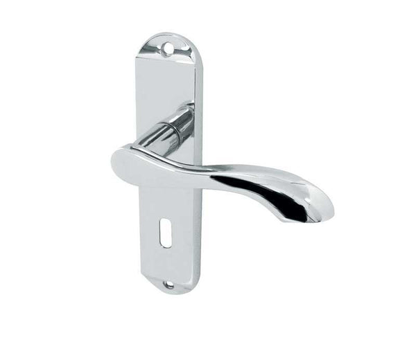 Broadway Suite Door Handle on Lockplate Polished Chrome