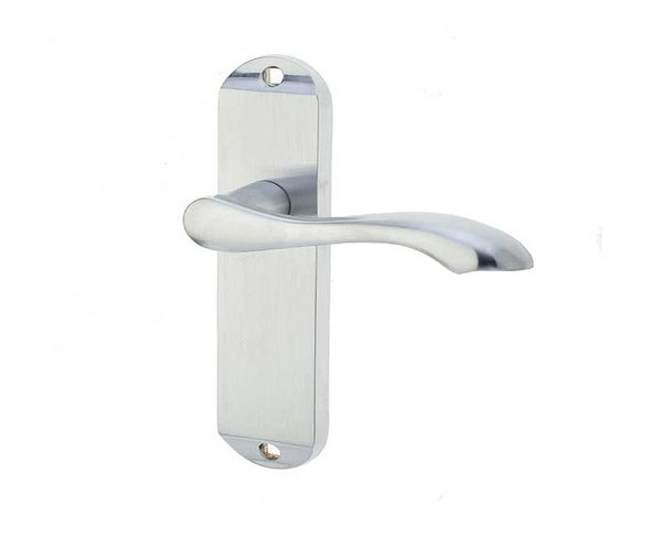 Broadway Suite Door Handle on Latchplate Satin Chrome
