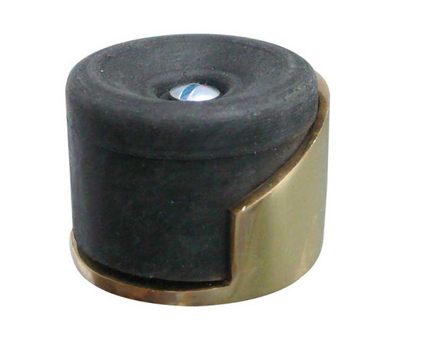Jedo Shielded Floor Mounted Door Stop 40x30mm Polished Brass