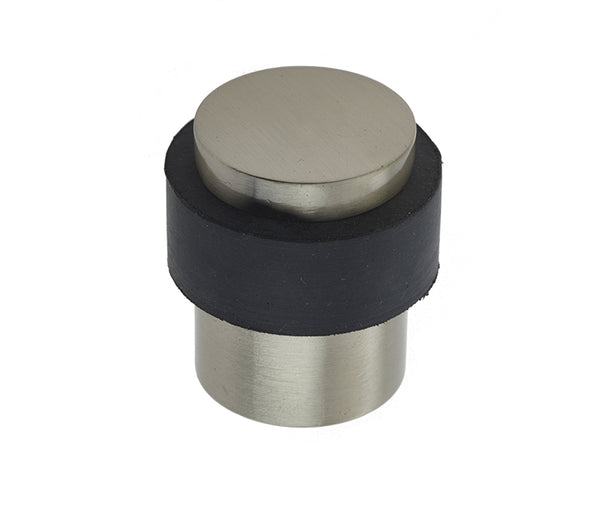 Jedo Cylinder Floor Mounted Door Stop 36x28mm Satin Nickel