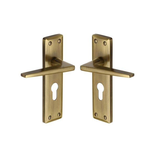 Kendal Door Handle on Plate by M Marcus - Heritage Brass