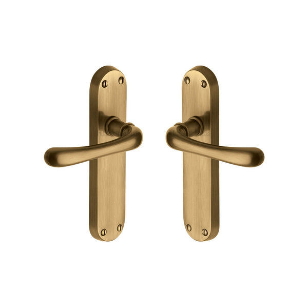 Luna Door Handle on Plate by M Marcus - Heritage Brass