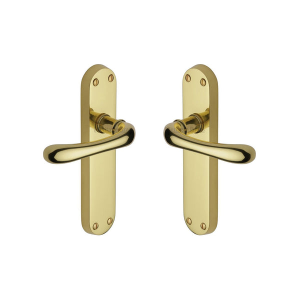 Luna Door Handle on Plate by M Marcus - Heritage Brass