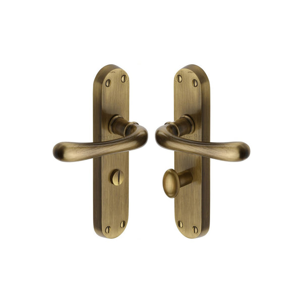 Luna Door Handle on Plate by M Marcus - Heritage Brass