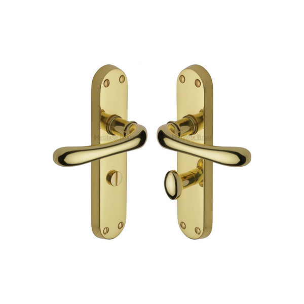 Luna Door Handle on Plate by M Marcus - Heritage Brass