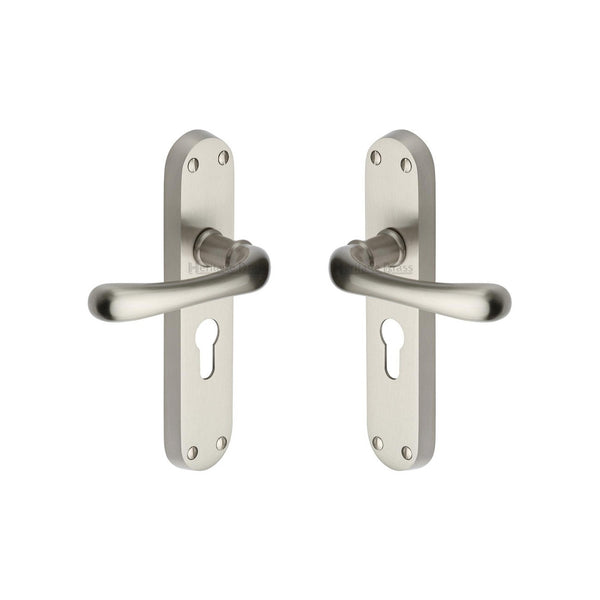 Luna Door Handle on Plate by M Marcus - Heritage Brass