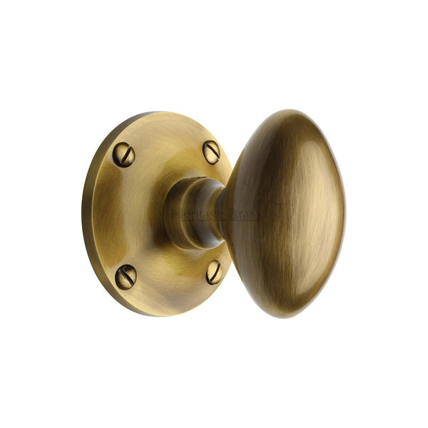 Mayfair Door Knob on Rose by M Marcus - Heritage Brass