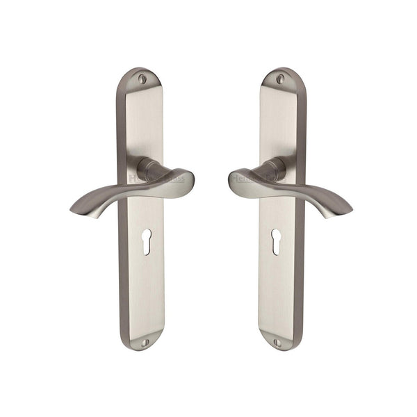 Algarve Long Door Handle on Plate by M Marcus - Heritage Brass
