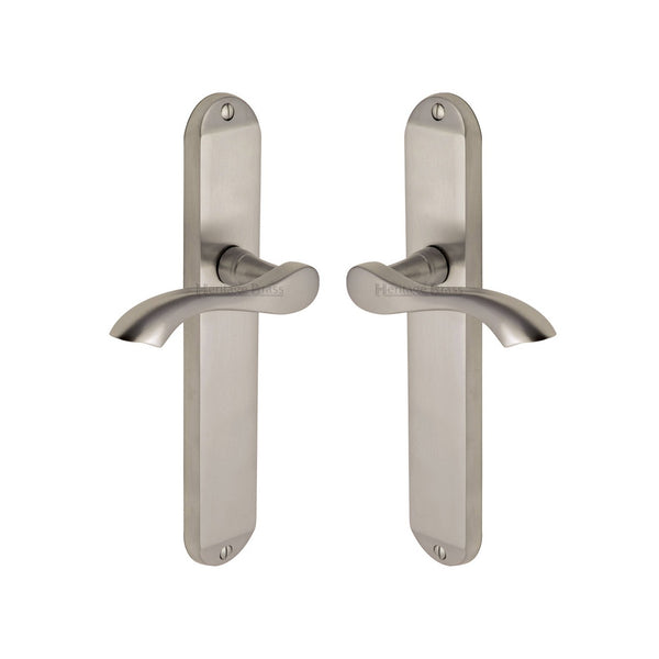 Algarve Long Door Handle on Plate by M Marcus - Heritage Brass