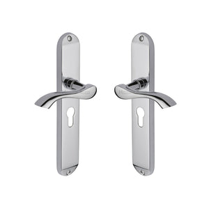 Algarve Long Door Handle on Plate by M Marcus - Heritage Brass