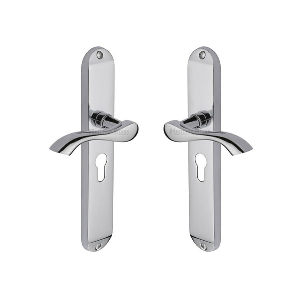 Algarve Long Door Handle on Plate by M Marcus - Heritage Brass