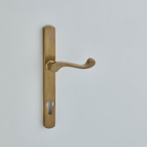 Croft Ironmongery, Lichfield Lever on Euro Profile Backplate 92mm c/c-2203E, Door Handles, Multipoint Lever Lock Handles