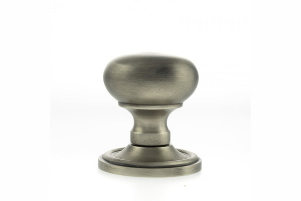 Old English Harrogate Solid Brass Mushroom Mortice Knob on Concealed Fix Rose - Matt Gun Metal - Default