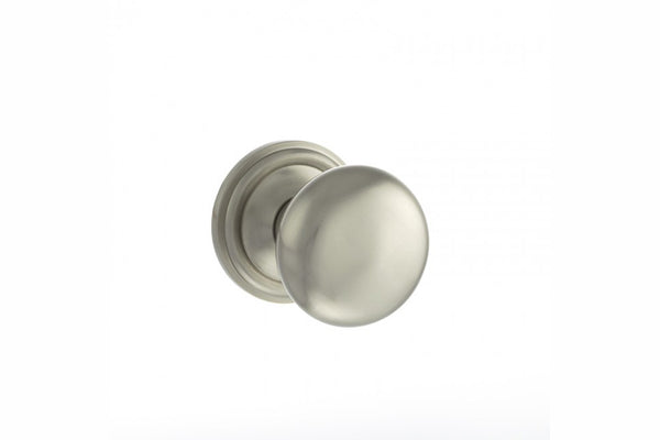 Old English Harrogate Solid Brass Mushroom Mortice Knob on Concealed Fix Rose