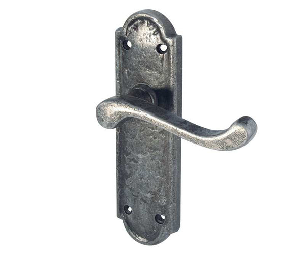 Turnberry Suite Door Handle on Latchplate Pewter