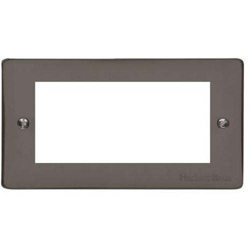 Elite Flat Plate Range-Black Nickel-4 Module Euro Plate