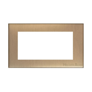 Windsor Range Polished Brass Switches & Sockets, WN1 - 4 Module Euro Plate by Heritage Brass By M-Marcus