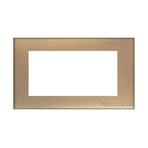 Windsor Range Polished Brass Switches & Sockets, WN1 - 4 Module Euro Plate by Heritage Brass By M-Marcus