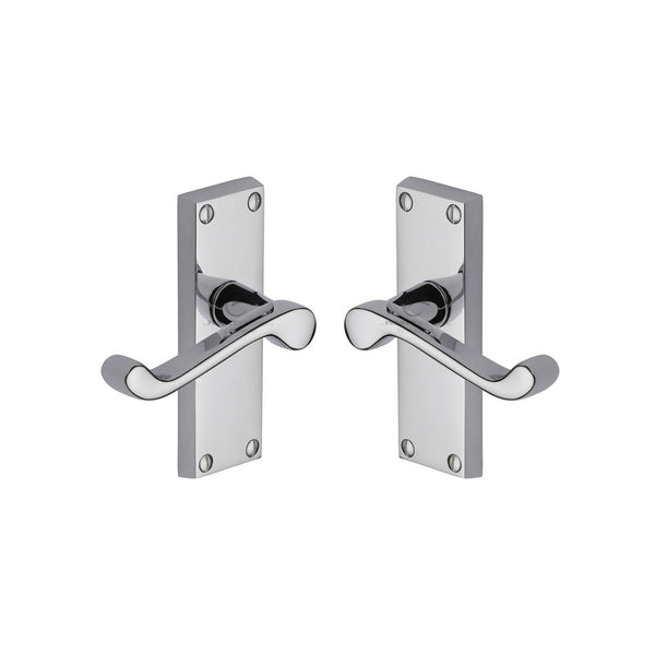 Malvern Short Door Handle on Plate by M Marcus - Heritage Brass