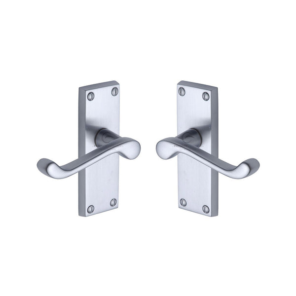 Malvern Short Door Handle on Plate by M Marcus - Heritage Brass