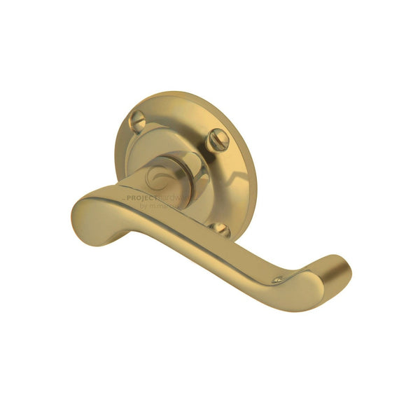 Malvern Door Handle on Round Rose by M Marcus - Heritage Brass