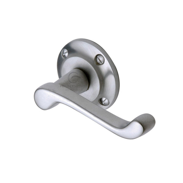 Malvern Door Handle on Round Rose by M Marcus - Heritage Brass