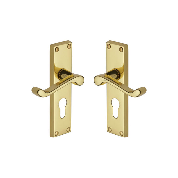 Malvern Door Handle on Plate by M Marcus - Heritage Brass