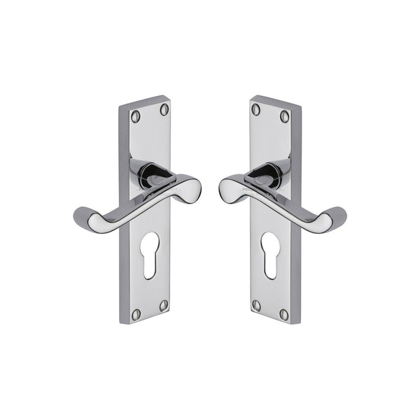 Malvern Door Handle on Plate by M Marcus - Heritage Brass