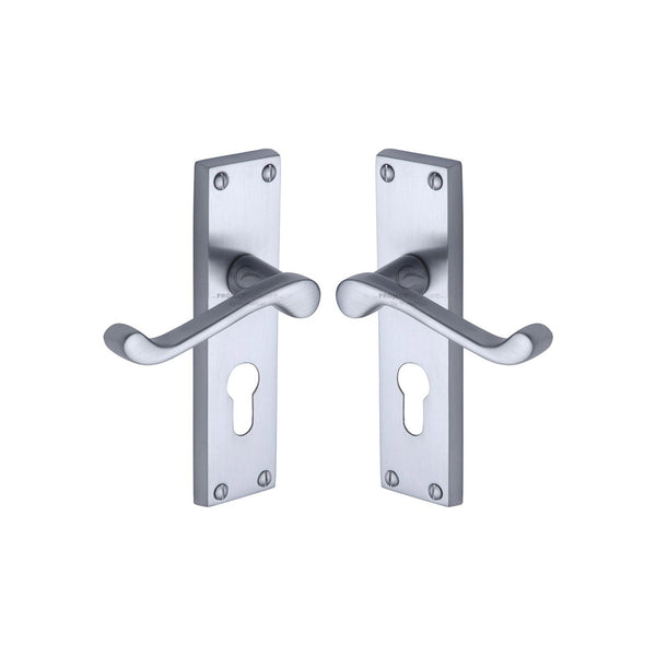 Malvern Door Handle on Plate by M Marcus - Heritage Brass