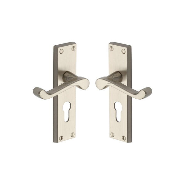 Malvern Door Handle on Plate by M Marcus - Heritage Brass
