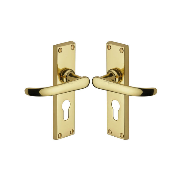 Avon Door Handle on Plate by M Marcus - Heritage Brass