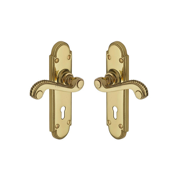 Adam Door Handle on Plate by M Marcus - Heritage Brass