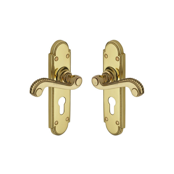 Adam Door Handle on Plate by M Marcus - Heritage Brass