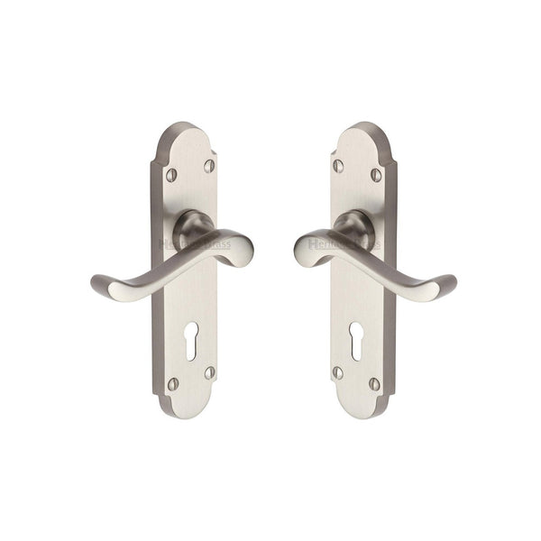 Savoy Door Handle on Plate by M Marcus - Heritage Brass