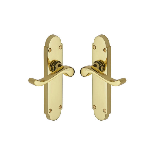 Savoy Door Handle on Plate by M Marcus - Heritage Brass