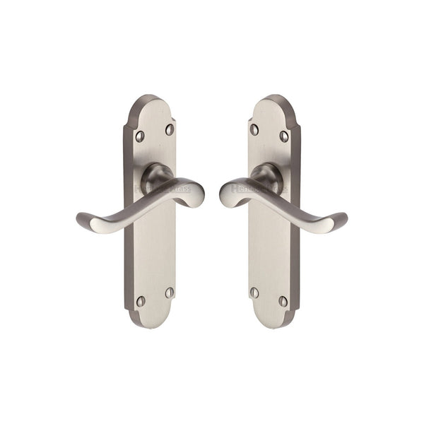 Savoy Door Handle on Plate by M Marcus - Heritage Brass