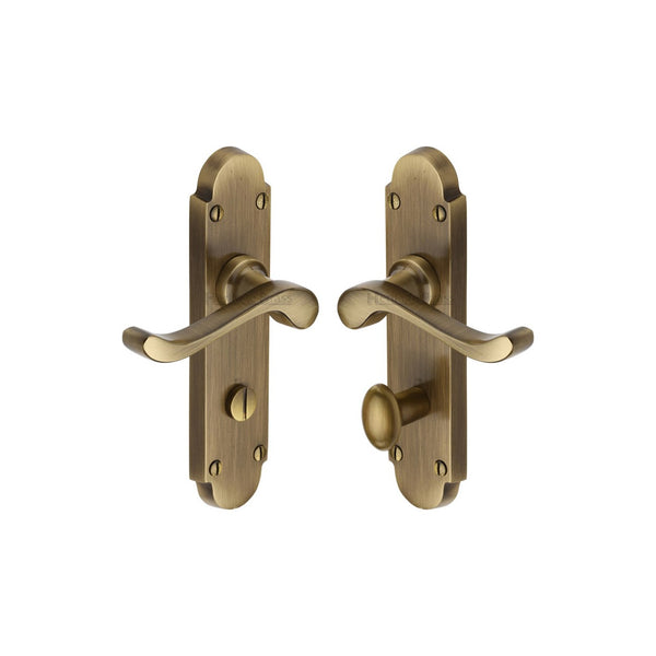 Savoy Door Handle on Plate by M Marcus - Heritage Brass