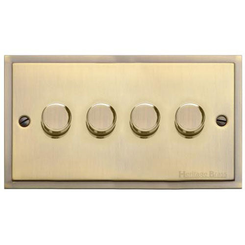 Elite Stepped Plate Range-Antique Brass-4G Multi Location Primary Dimmer