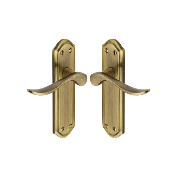 Sandown Door Handle on Plate by M Marcus - Heritage Brass