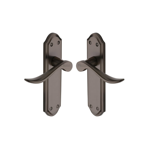 Sandown Door Handle on Plate by M Marcus - Heritage Brass