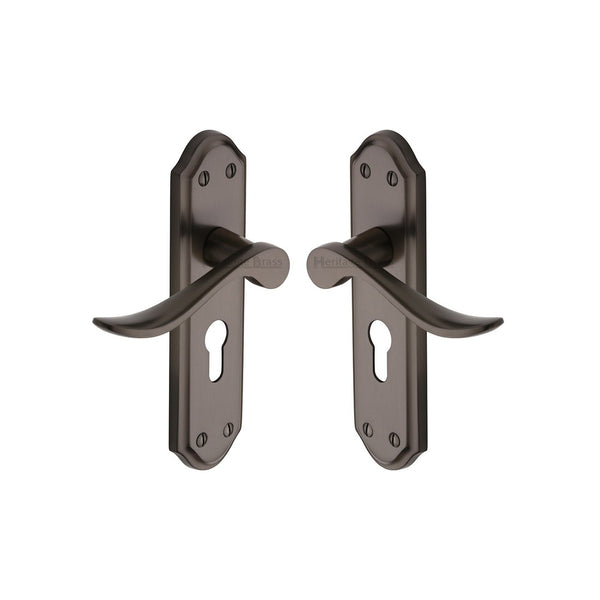 Sandown Door Handle on Plate by M Marcus - Heritage Brass