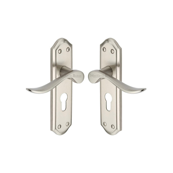 Sandown Door Handle on Plate by M Marcus - Heritage Brass